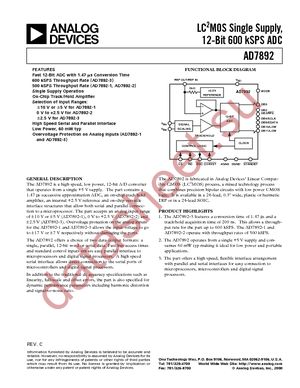 AD7892BNZ-3 datasheet  